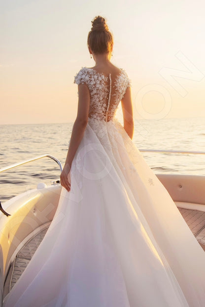 Alicer A-Line Illusion Ivory Wedding dress