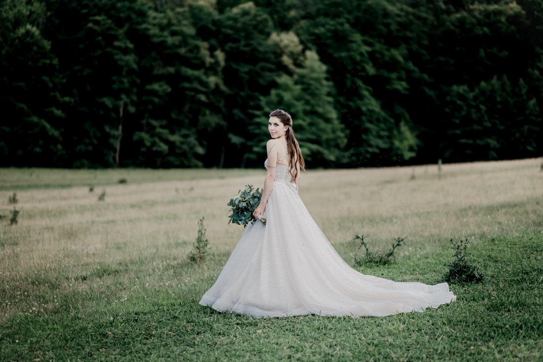 girl wearing a wedding dress