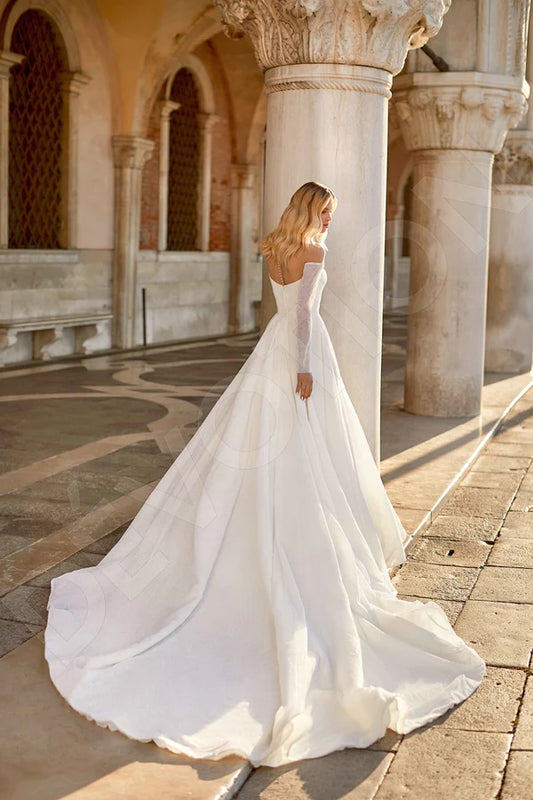 Cara A-line Illusion Ivory Wedding dress