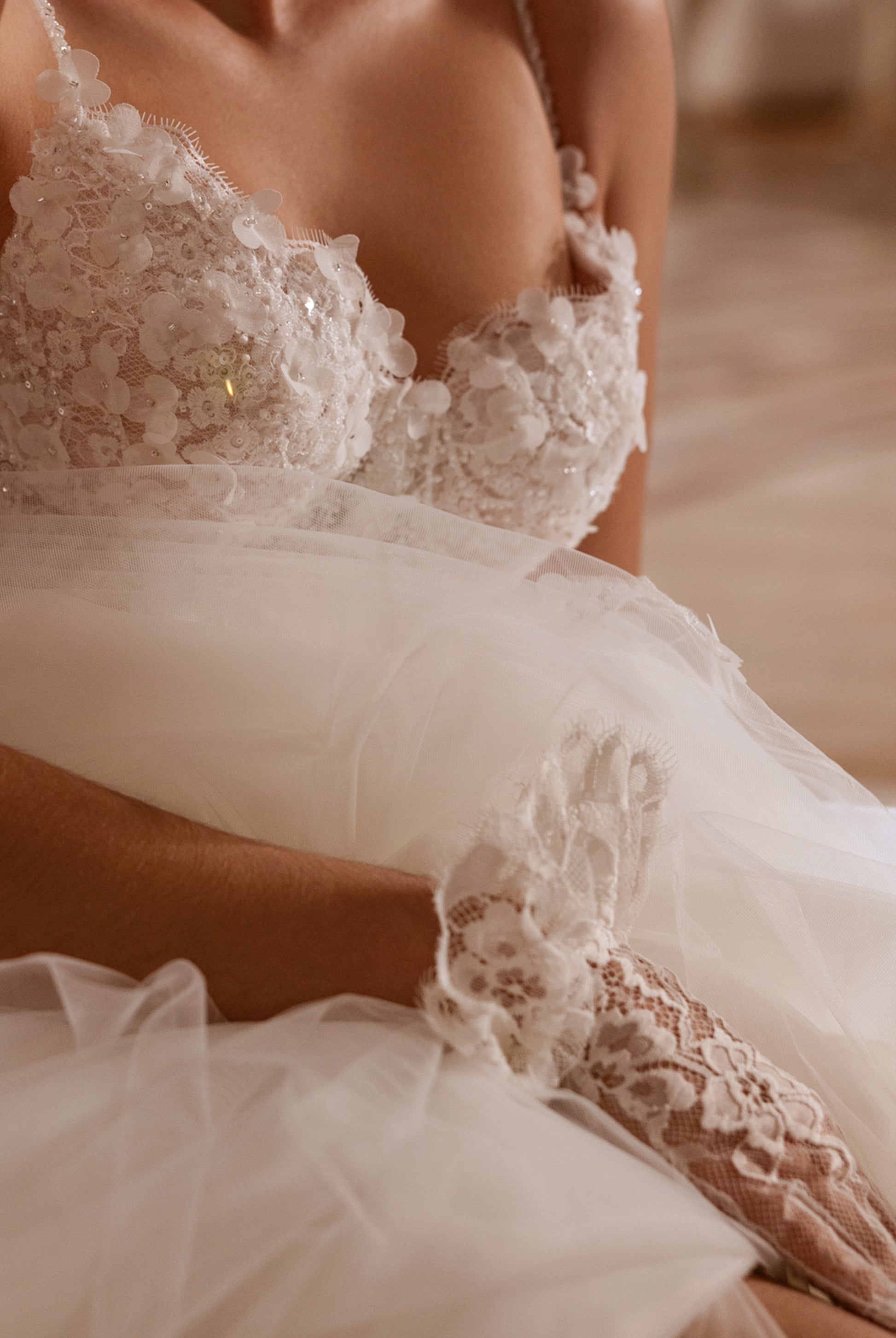 Ambre A-line Sweetheart Milk Wedding dress