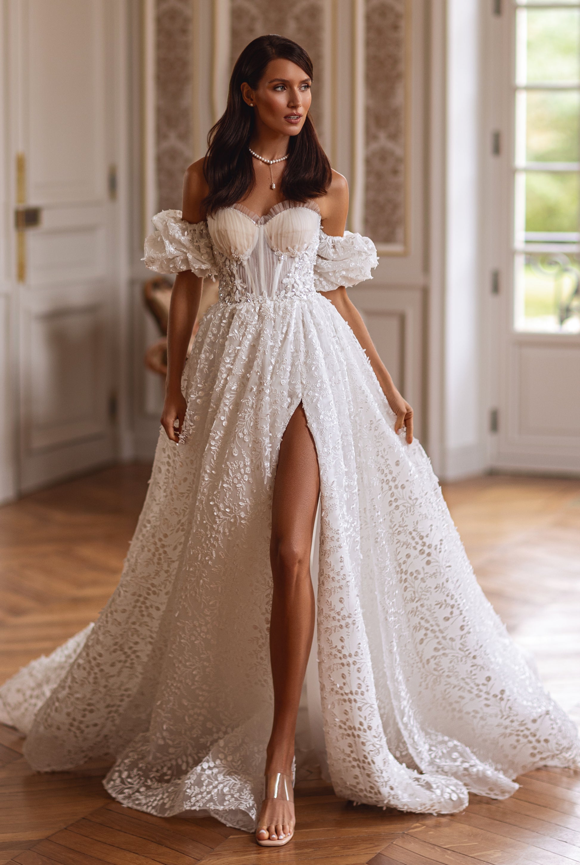 Jade-Alexis A-line Sweetheart Milk Wedding dress