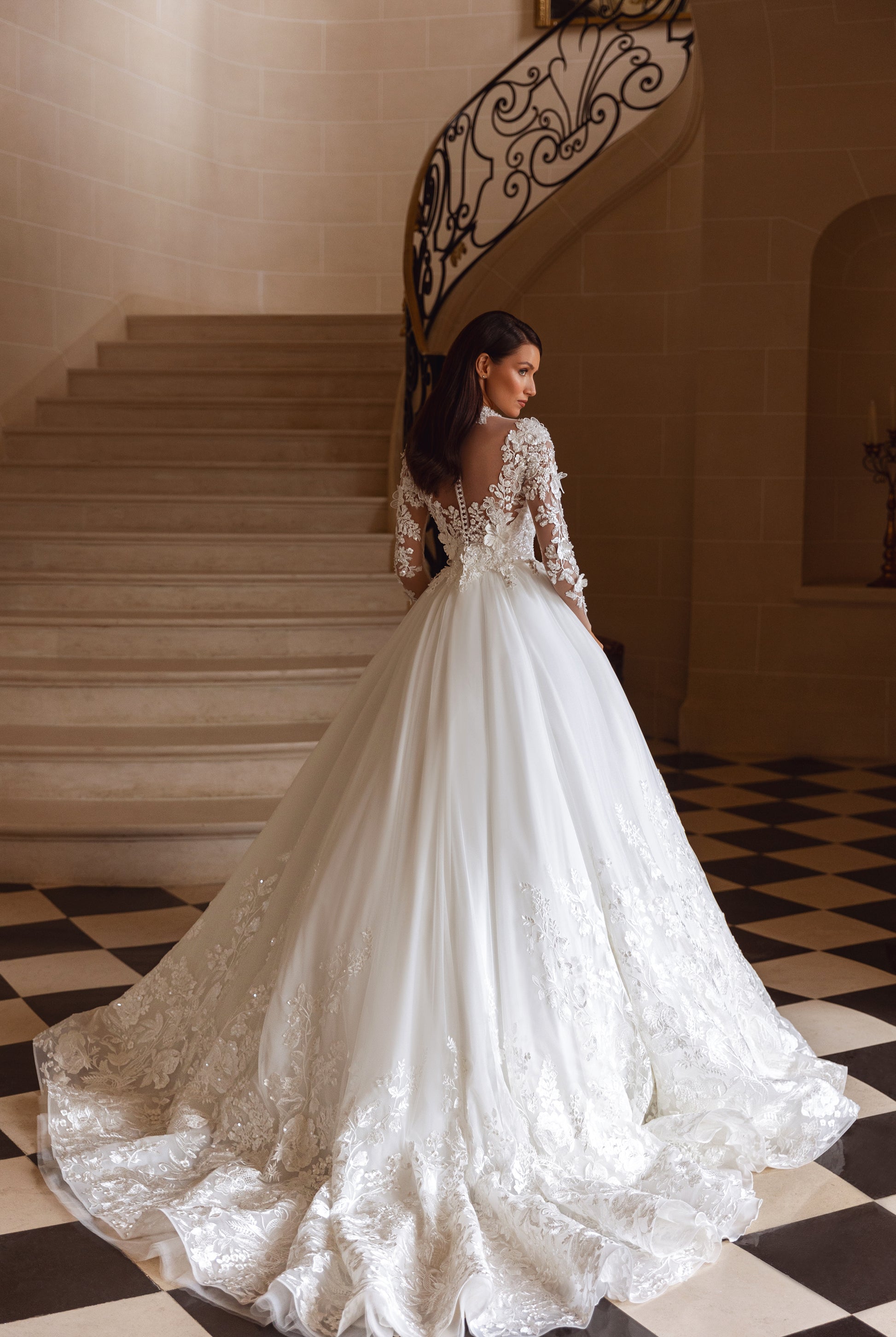 Jade-Lou Princess/Ballgown Jewel Milk Wedding dress