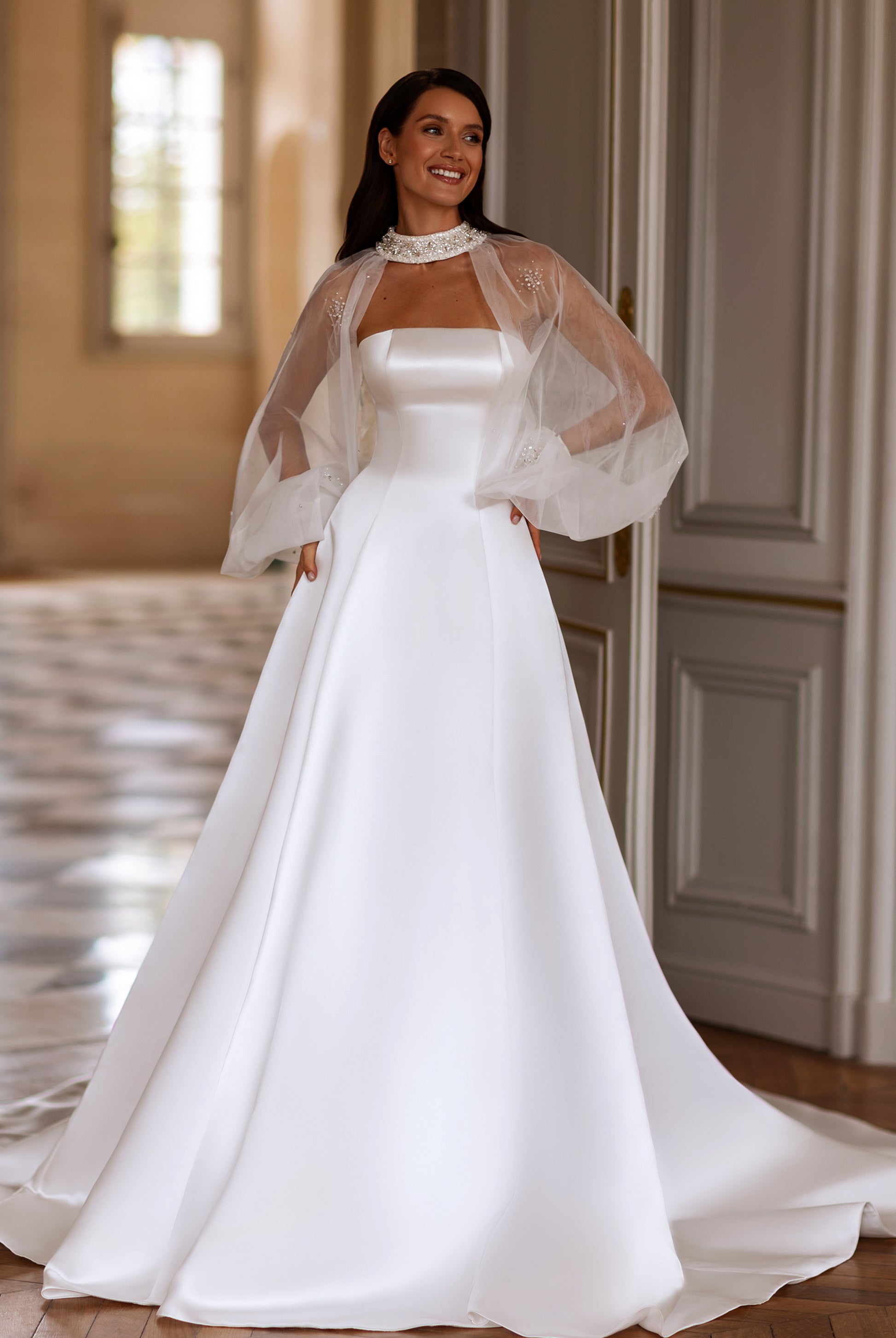 Jade-Marie Two in one Straight across Milk Wedding dress