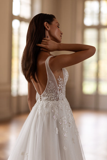 Amarette-Rose A-line Illusion Milk Wedding dress