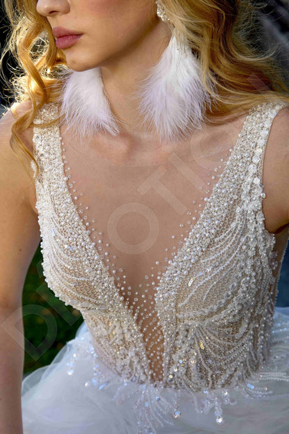 Alisa A-line Illusion Milk Wedding dress
