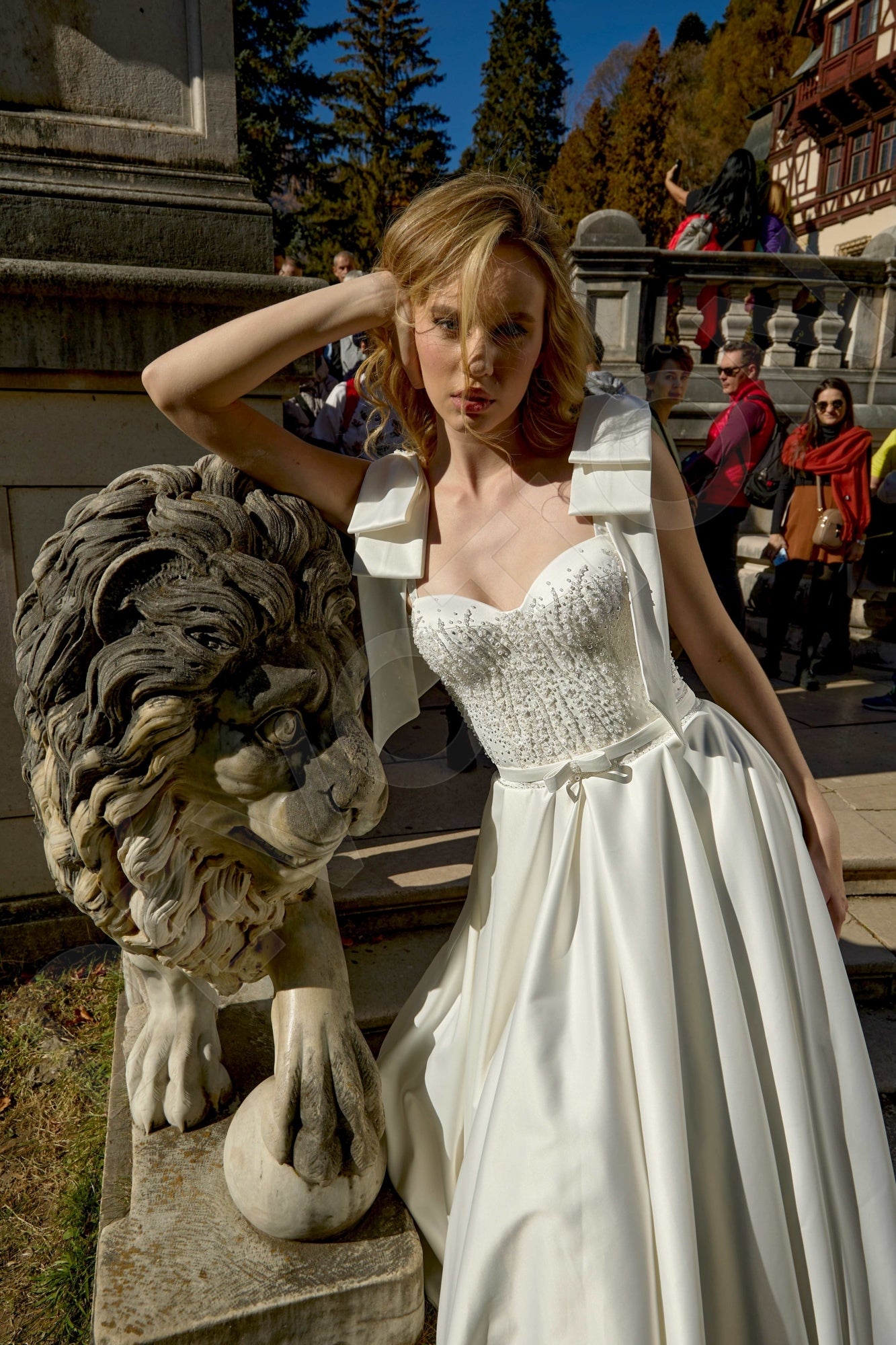 Megan A-line Sweetheart Milk Wedding dress