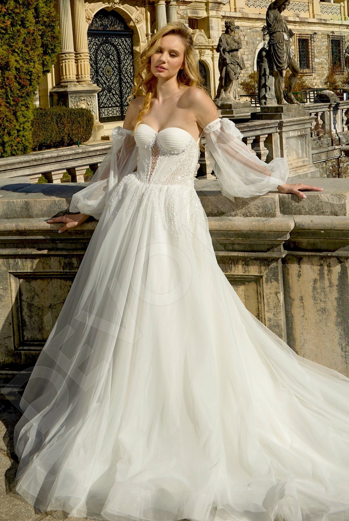 Adel A-line Sweetheart Milk Wedding dress