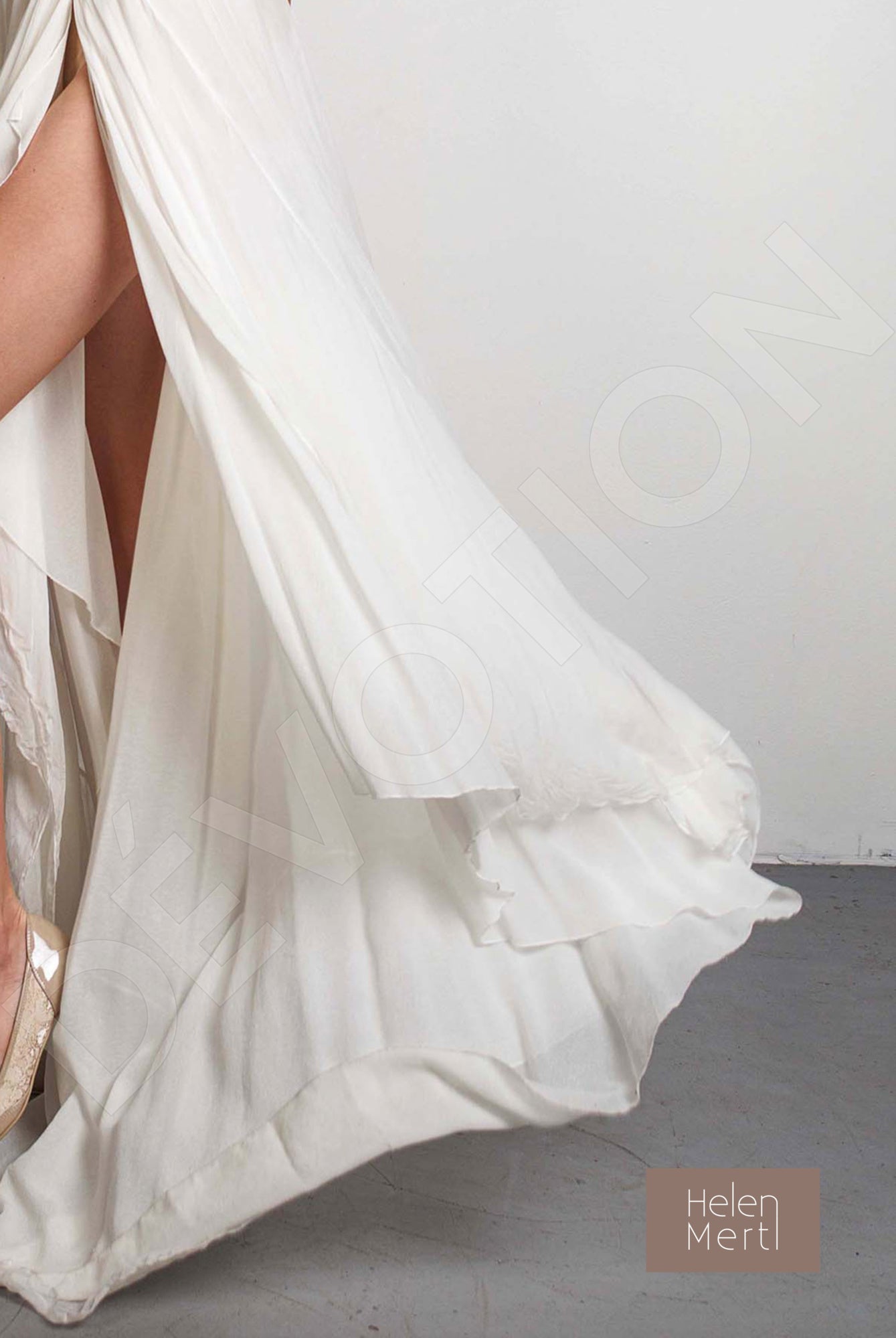 Adela A-line V-neck White Wedding dress