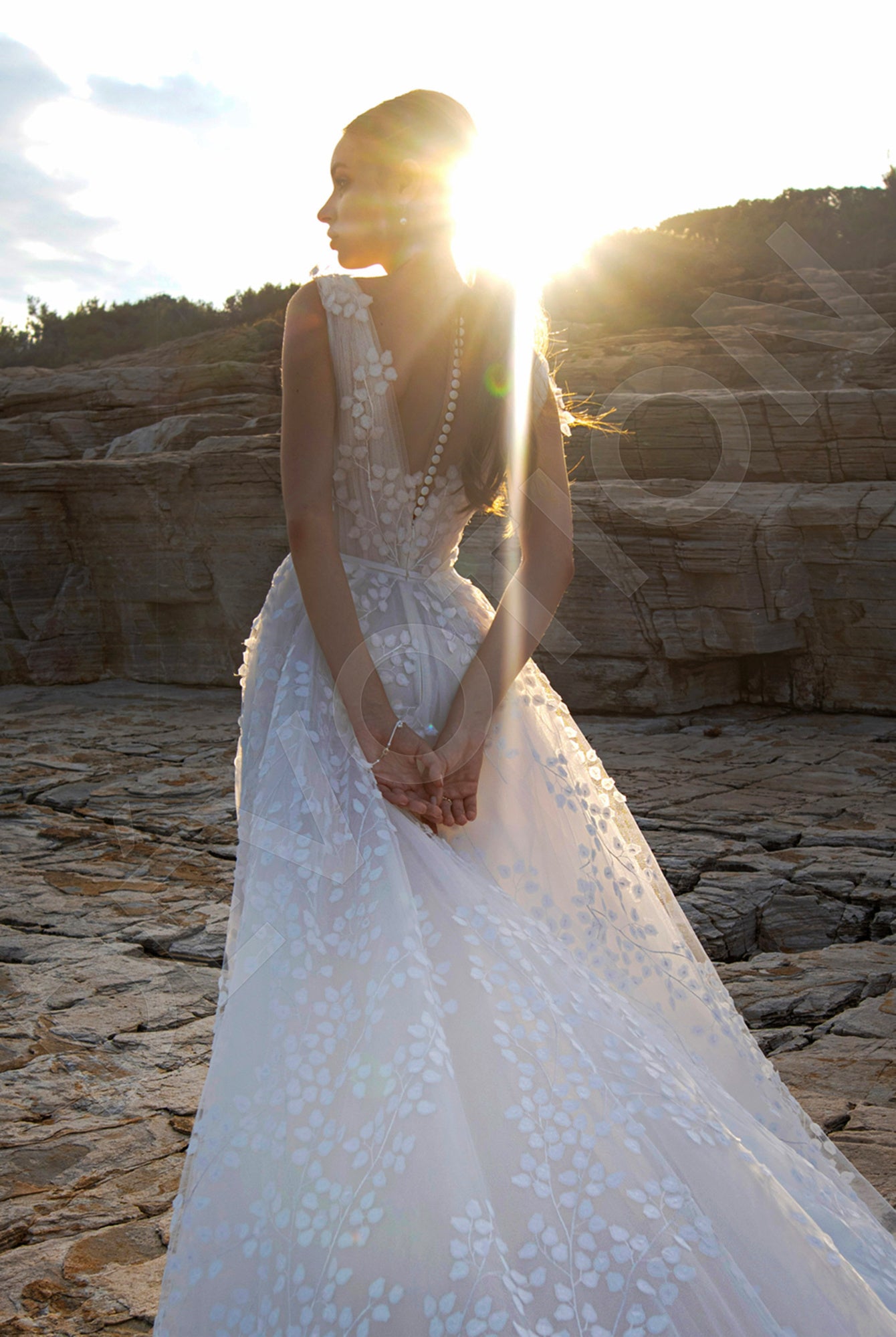 Aprille A-line Illusion Ivory Wedding dress