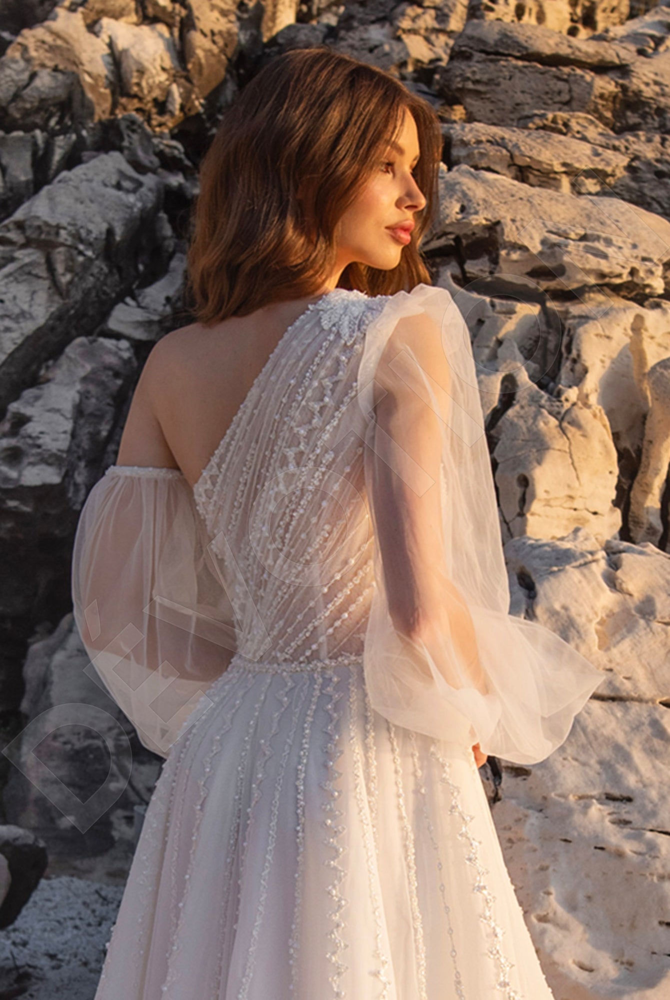 Aurora A-line Asymmetric/One shoulder Ivory Wedding dress