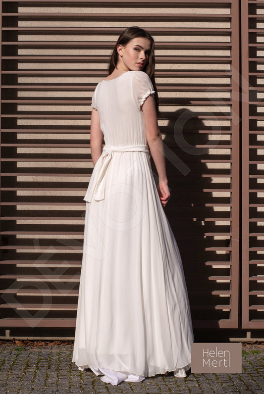 Barbora A-line Deep V-neck White Wedding dress