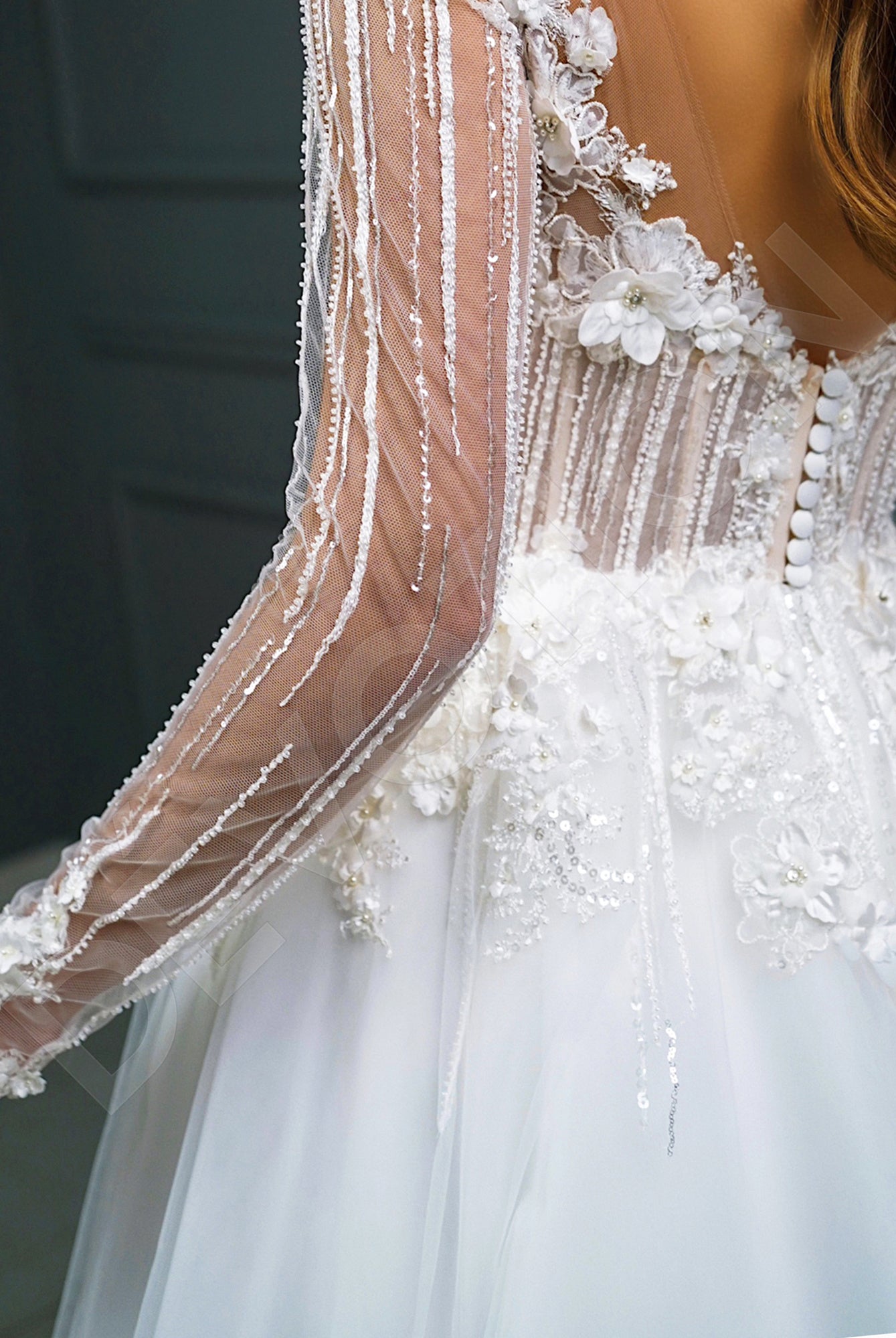 Carmelita A-Line Illusion Ivory Wedding dress