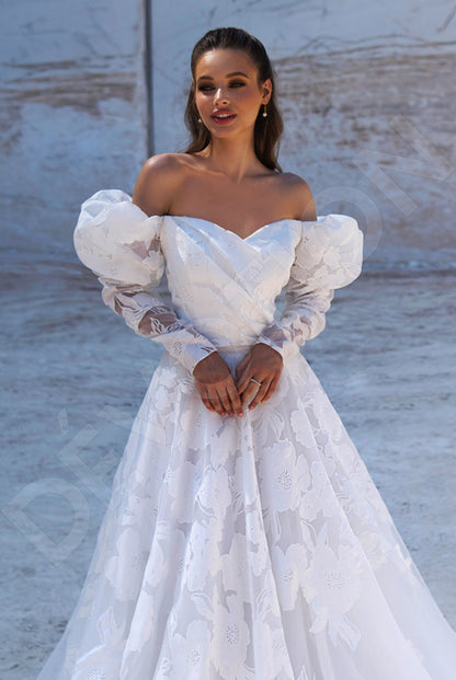 Eleanor A-line Off-shoulder Ivory Wedding dress
