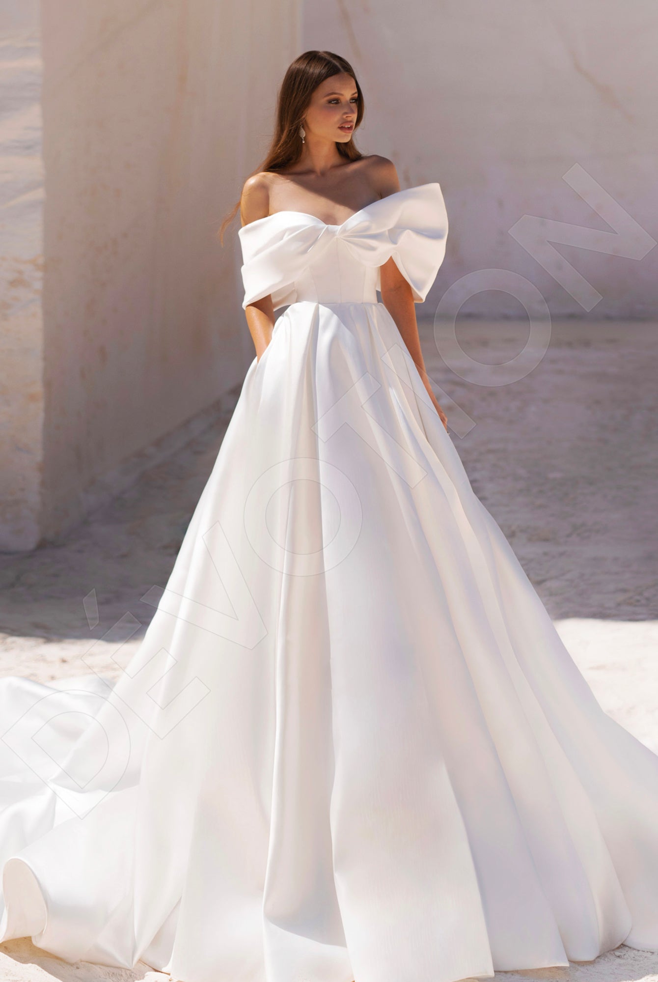 Faith A-line Off-shoulder Ivory Wedding dress