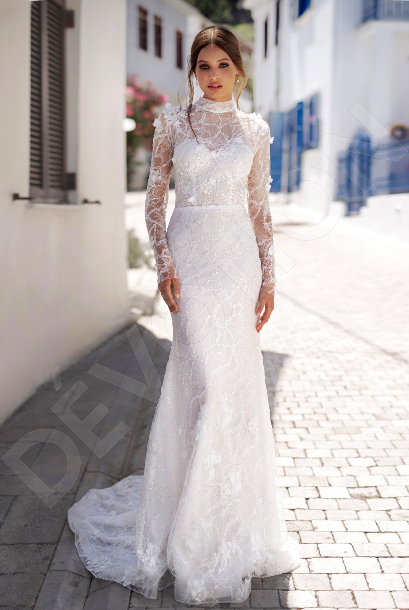 Felicity Trumpet/Mermaid High neck Ivory Wedding dress