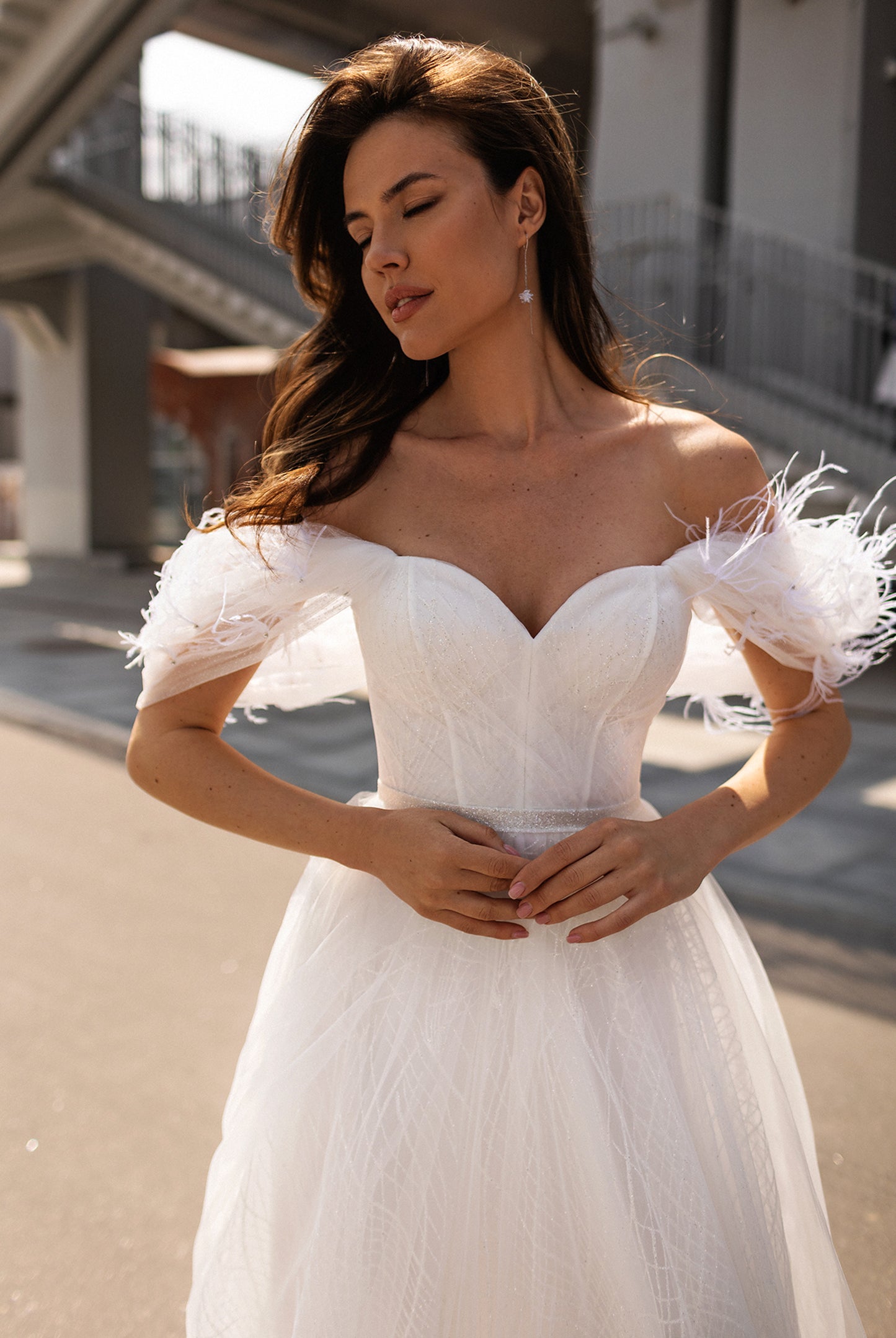 Gorti A-line Sweetheart Milk Wedding dress