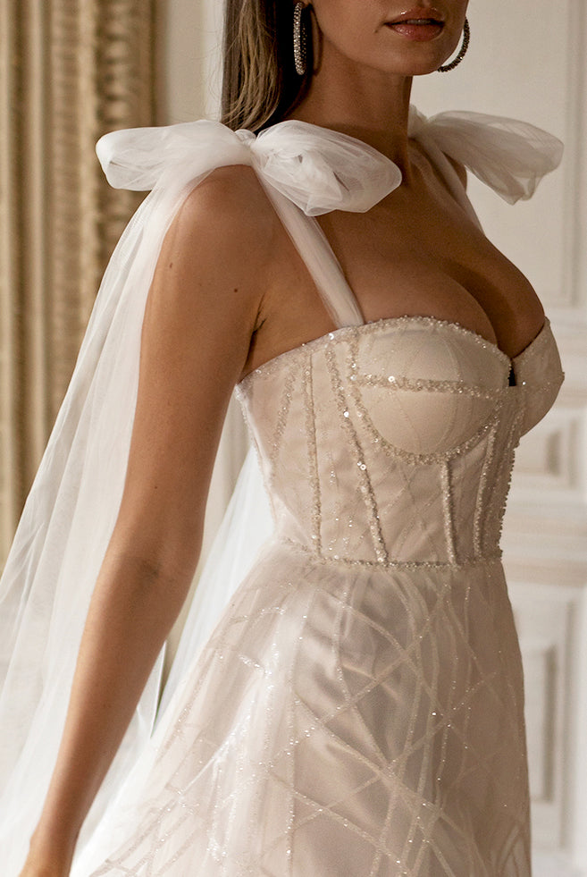 Ben A-line Sweetheart Milk Wedding dress