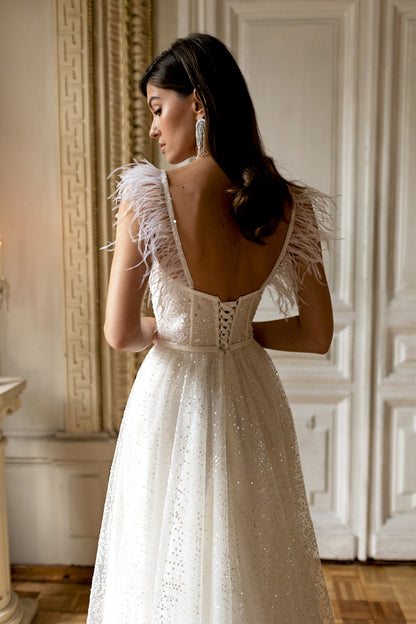 Armeriya A-line Sweetheart Milk Wedding dress