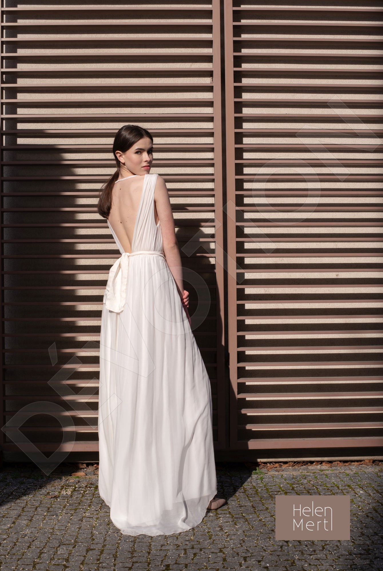 Jitka A-line Deep V-neck White Wedding dress