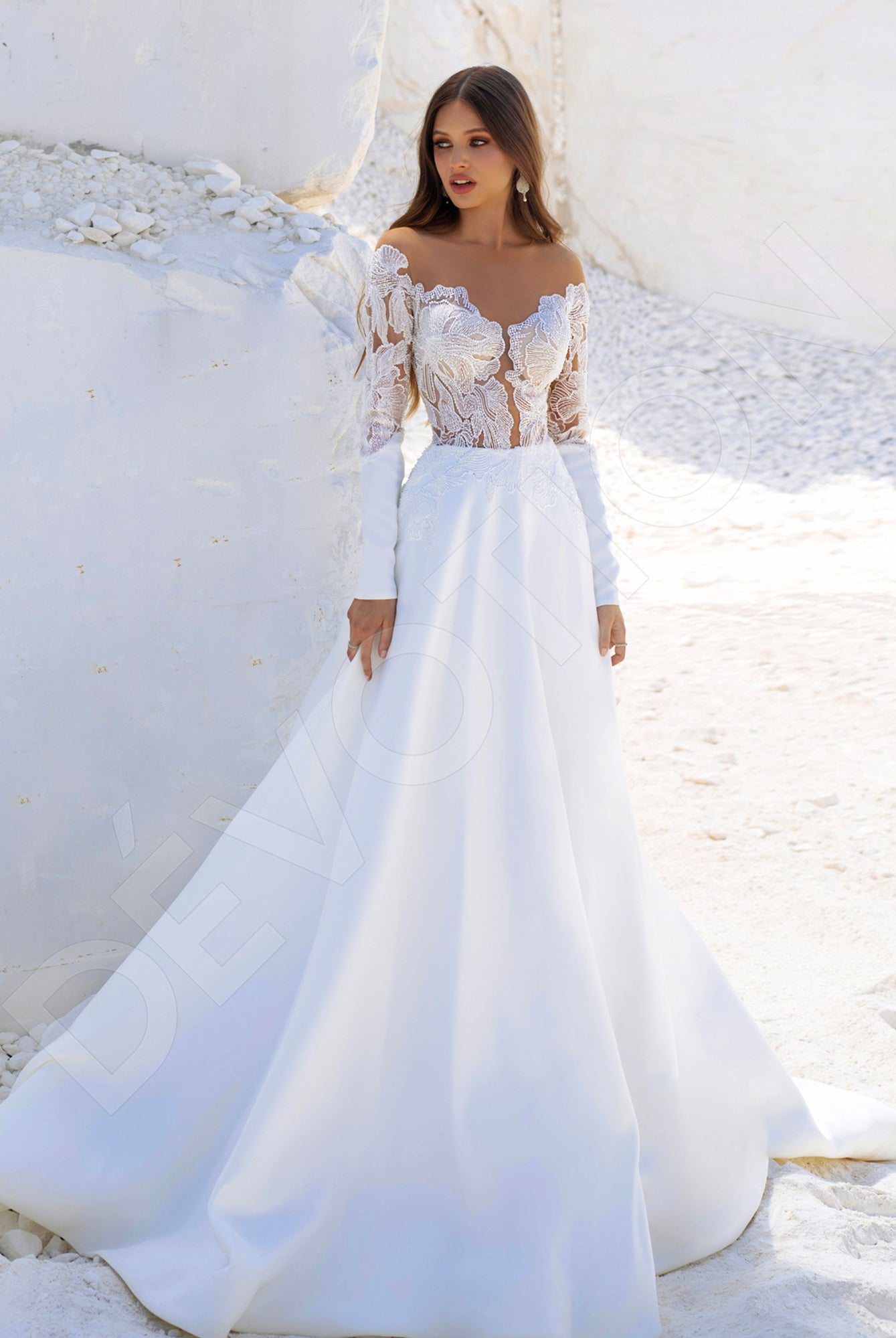 Josie A-line Illusion Ivory Wedding dress