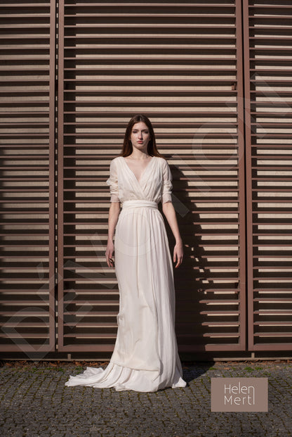 Michaela A-line V-neck White Wedding dress