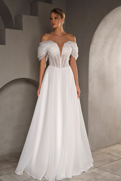 Milen A-line Sweetheart Milk Wedding dress
