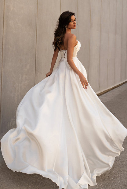 Mirta A-line Sweetheart Milk Wedding dress