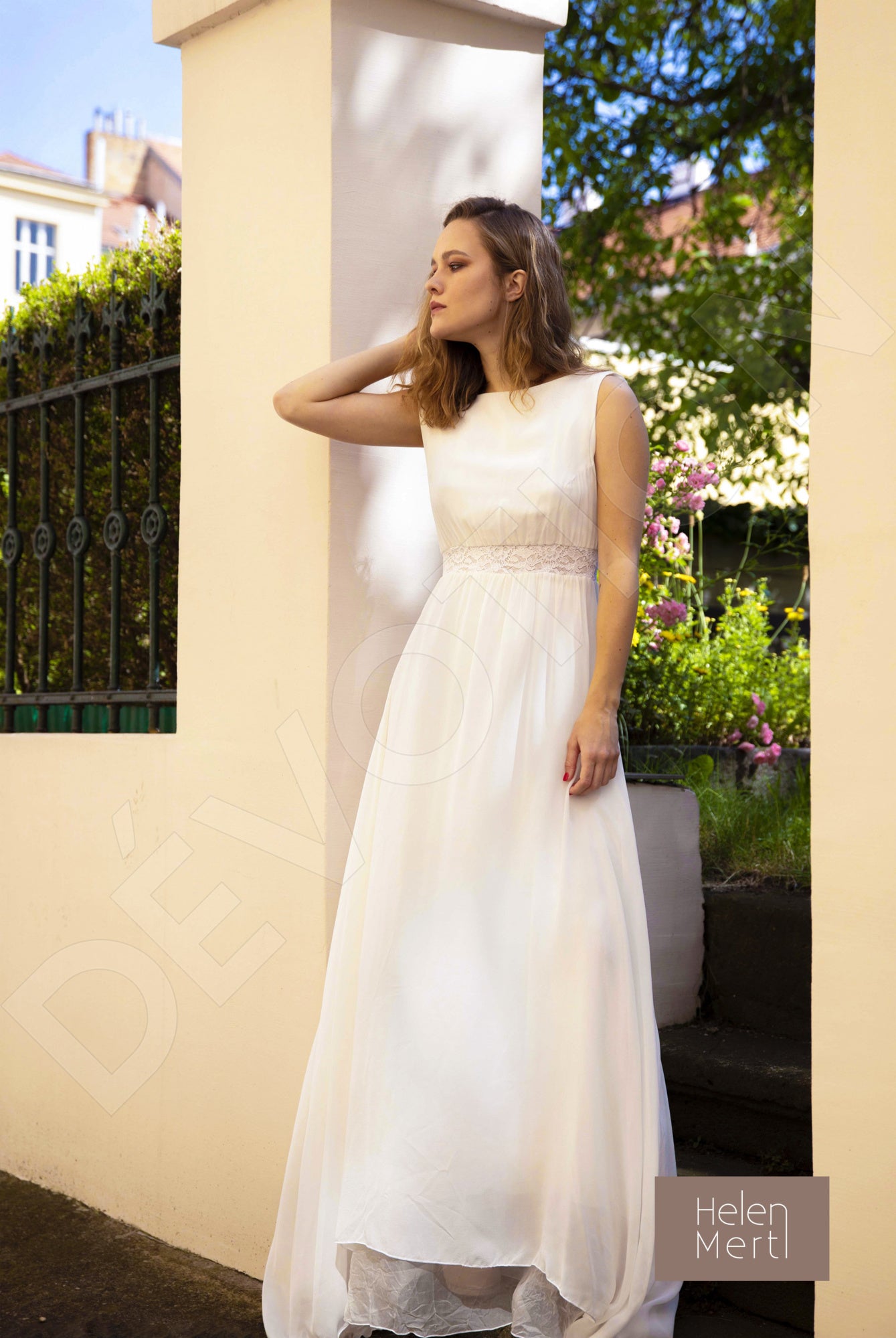 Nikola A-line Boat/Bateau White Wedding dress