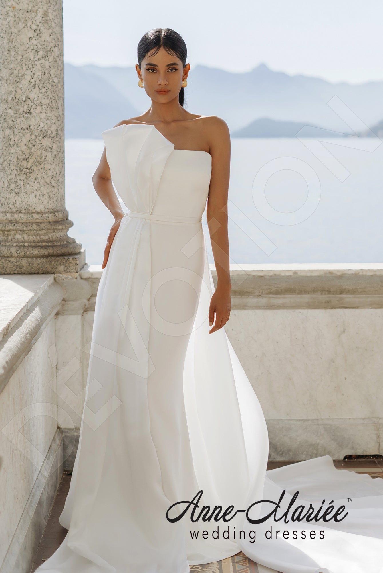 Nora Elegance Trumpet/Mermaid Straight Across Milk Wedding dress Front