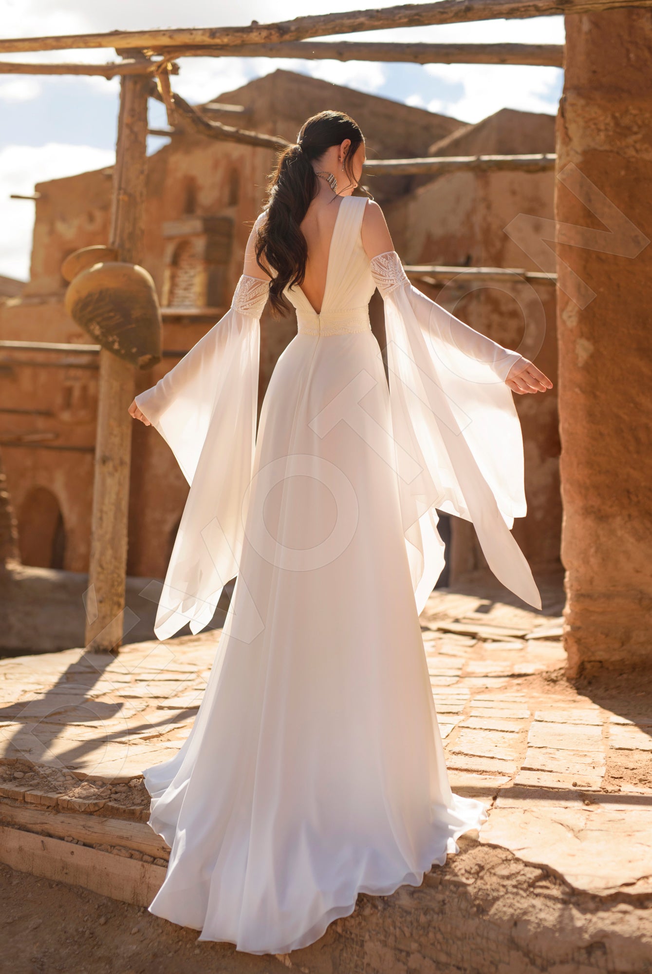 Odelice A-line V-neck Off White Wedding dresses
