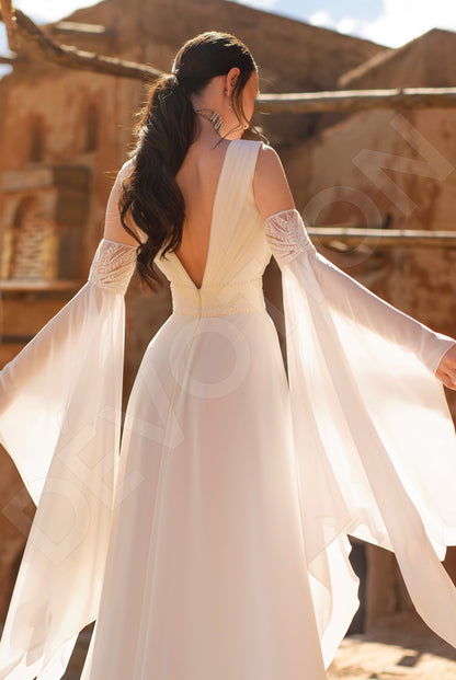 Odelice A-line V-neck Off White Wedding dresses