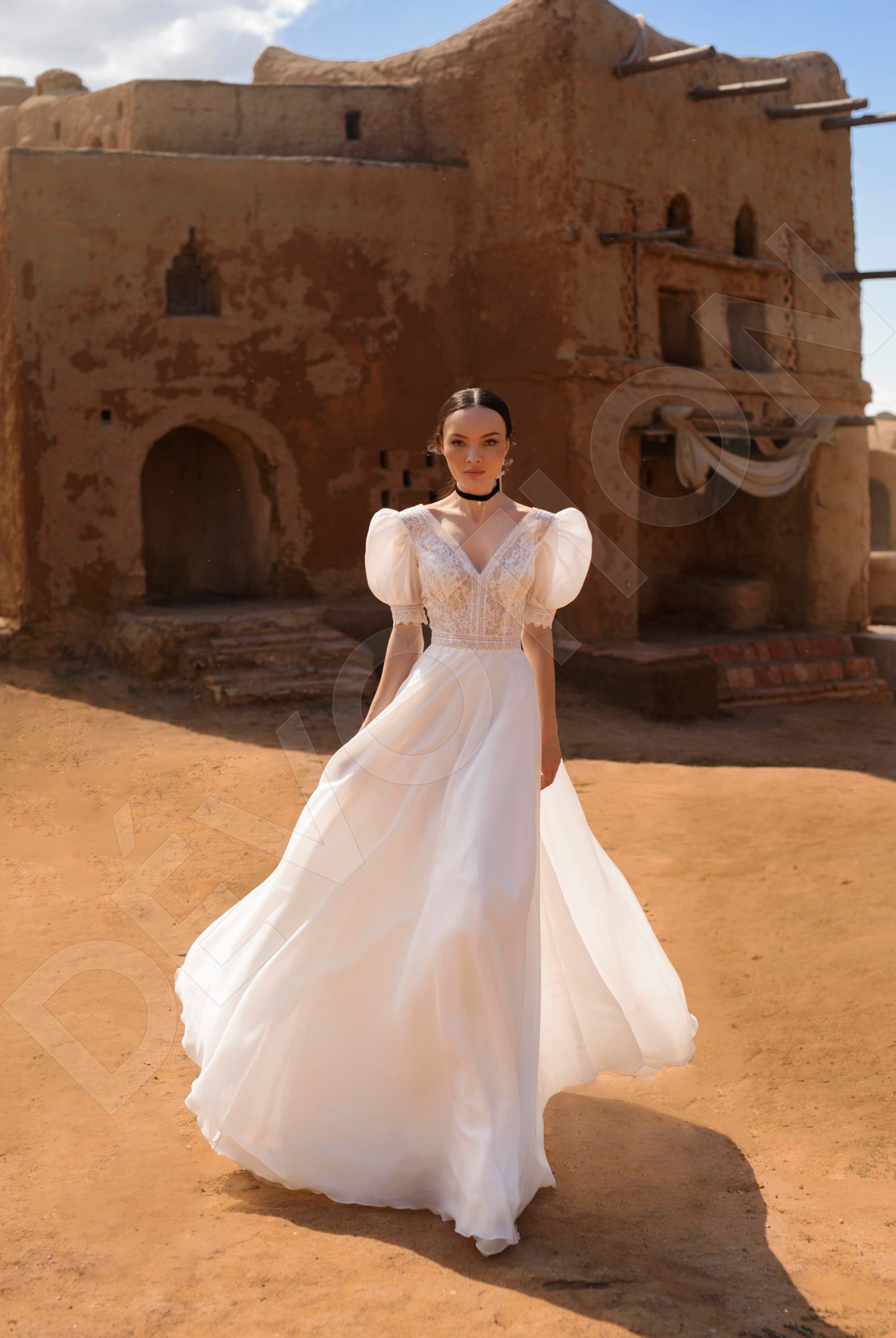 Orsole A-Line V-neck Off White Wedding dress