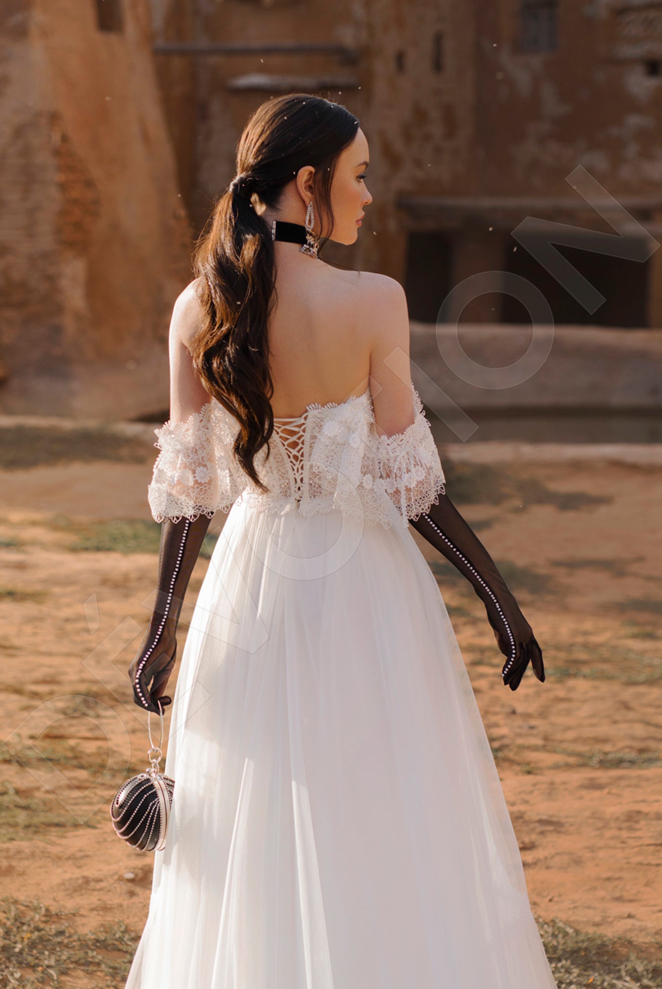 Sandre A-Line Sweetheart Off White Wedding dress
