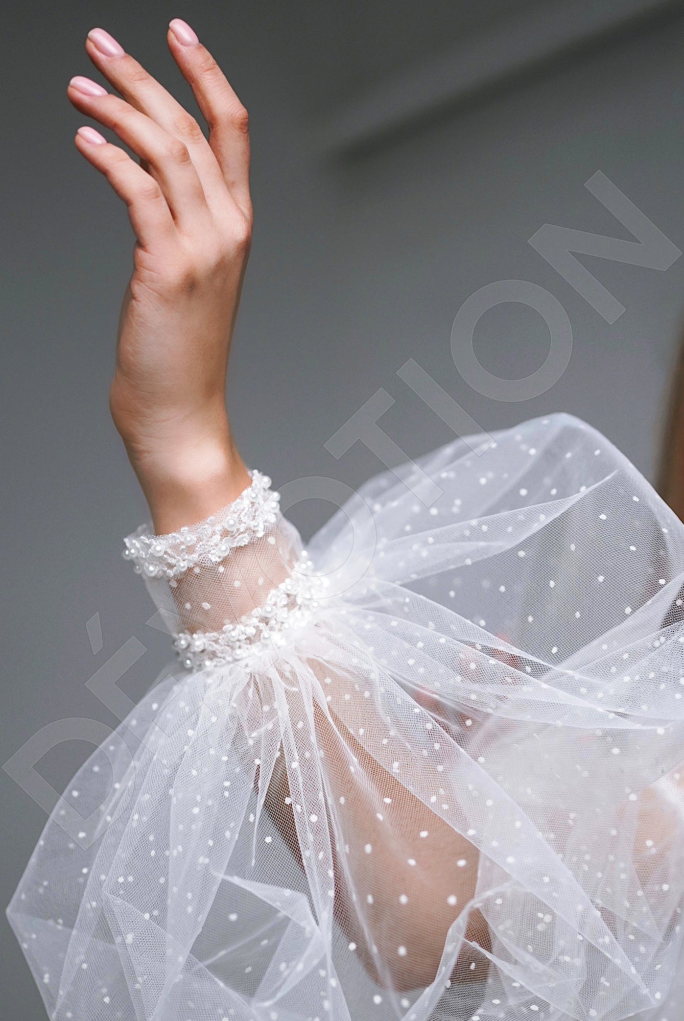 Sara A-Line Illusion Ivory Wedding dress