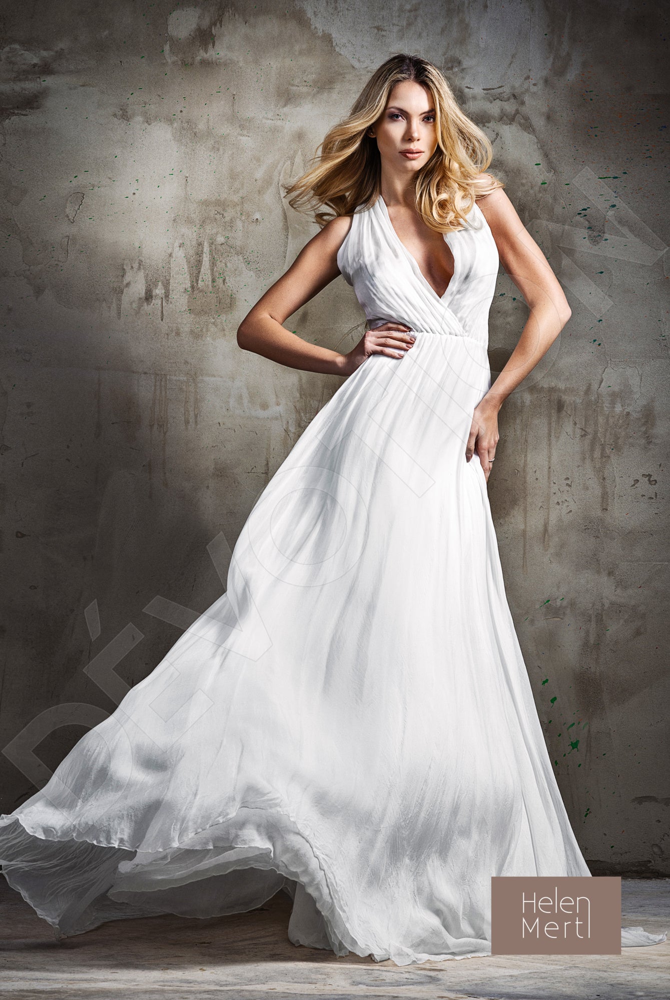 Tereza A-line V-neck White Wedding dress