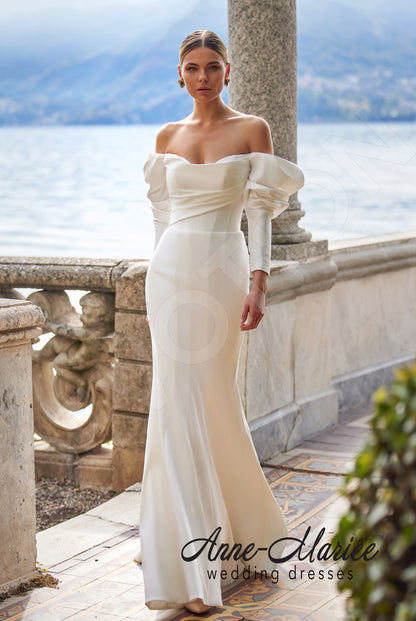 Viviana Trumpet/Mermaid Straight Across Milk Wedding dress Front