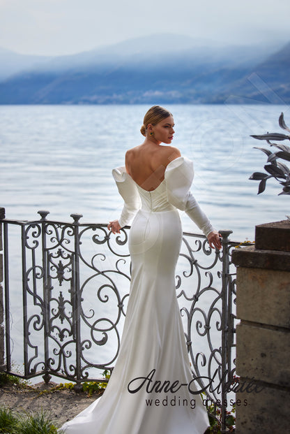 Viviana Trumpet/Mermaid Straight Across Milk Wedding dress Back