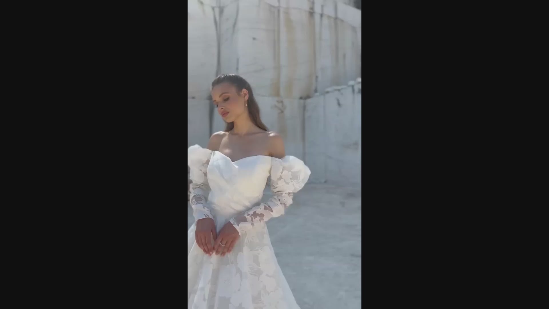 Eleanor A-line Off-shoulder Ivory Wedding dress video