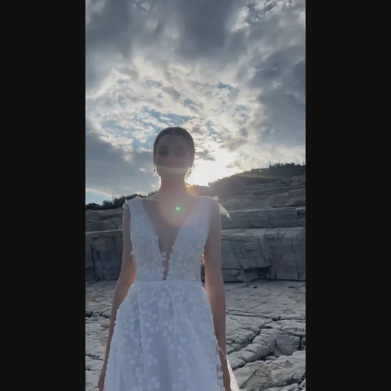 Aprille A-line Illusion Ivory Wedding dress