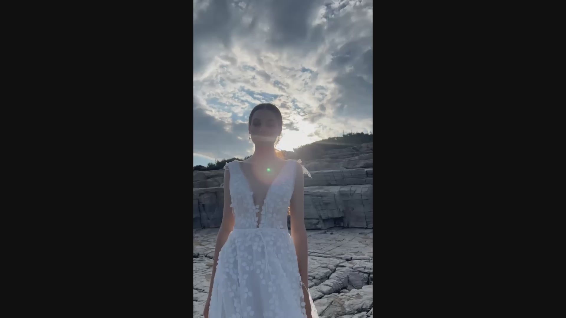 Aprille A-line Illusion Ivory Wedding dress video
