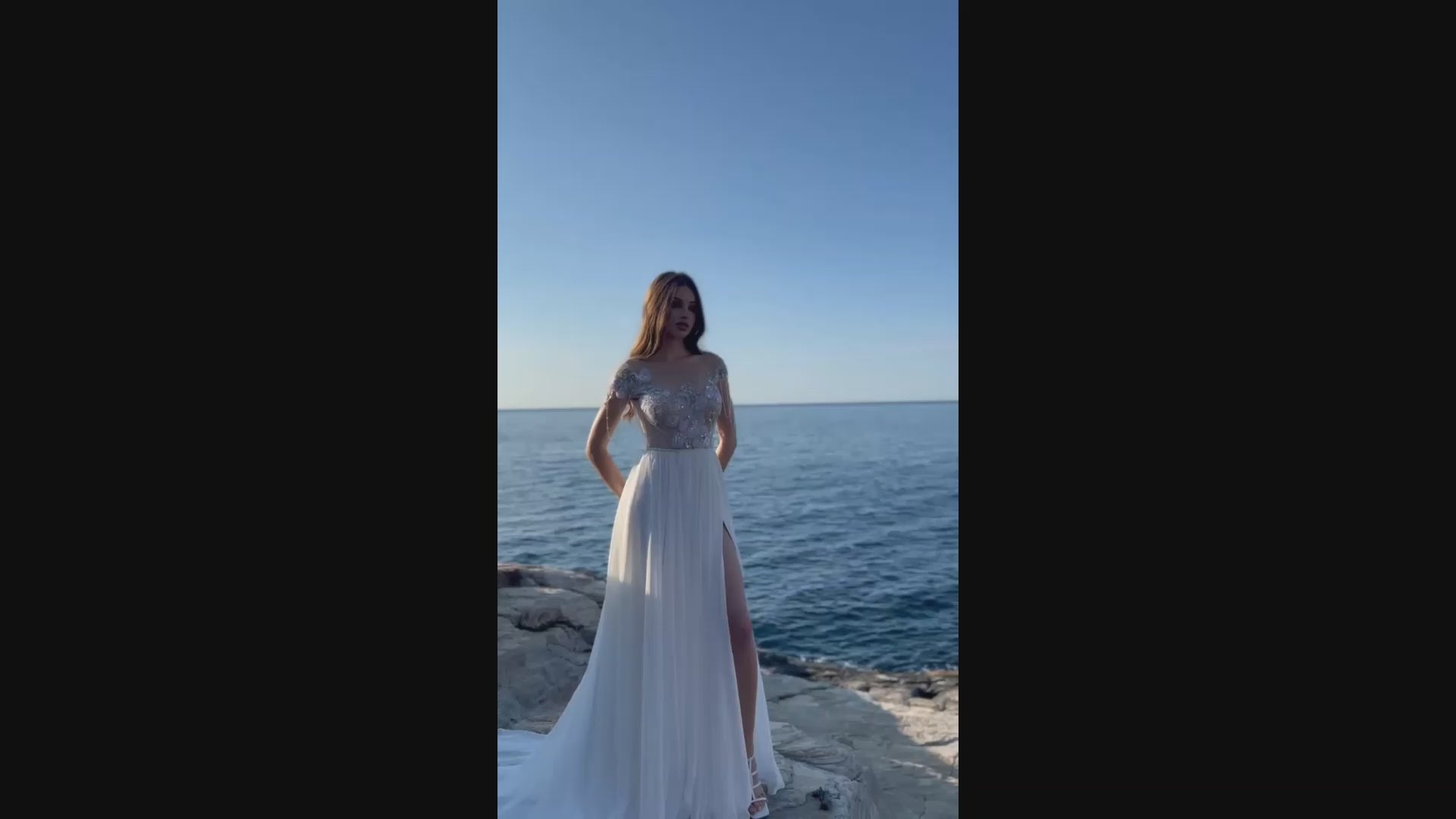Ada A-line Illusion Ivory/Nude/Violet Wedding dress video