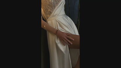 Fabiane A-Line Illusion Ivory Wedding dress