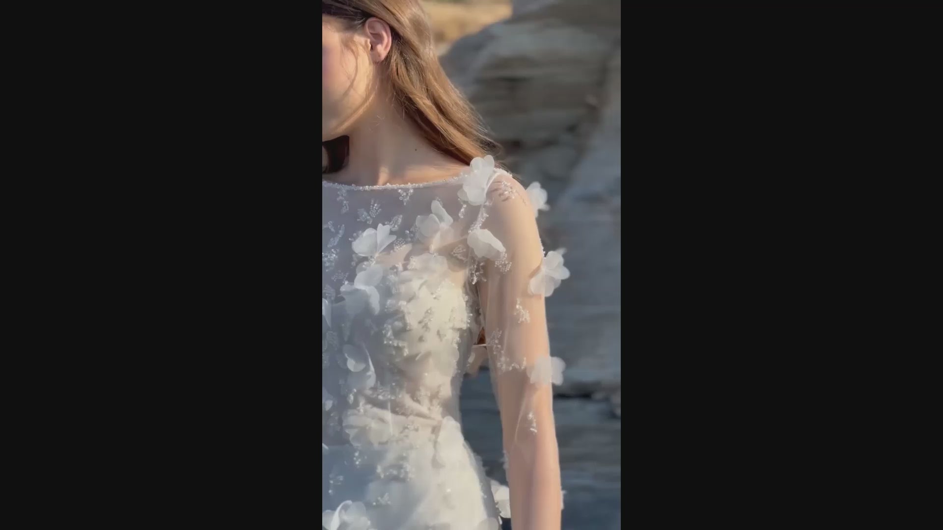 Tessa A-line Boat/Bateau Ivory Wedding dress video