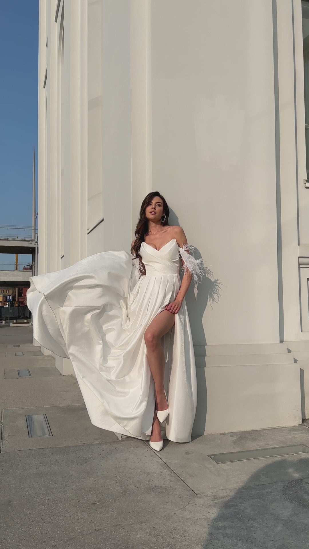 Elettra A-line Sweetheart Milk Wedding dress video