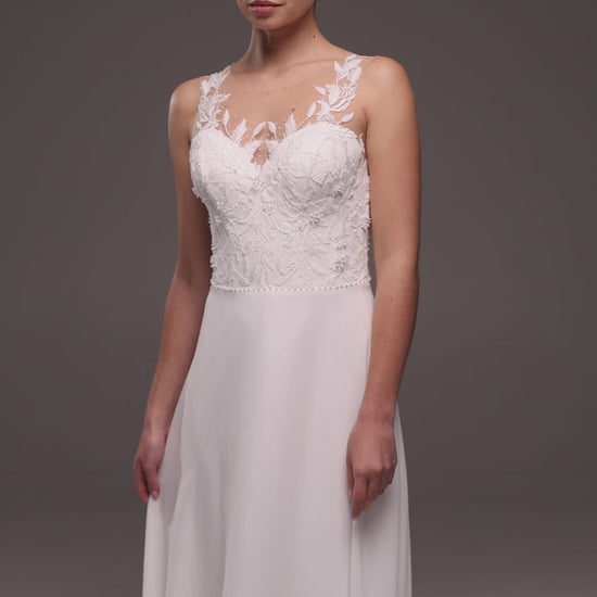 Isla A-line Illusion Milk Wedding dress