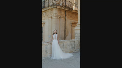 Helena A-line Halter Ivory Wedding dress