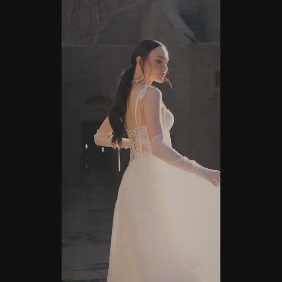 Aleria A-line Sweetheart Off White Wedding dress