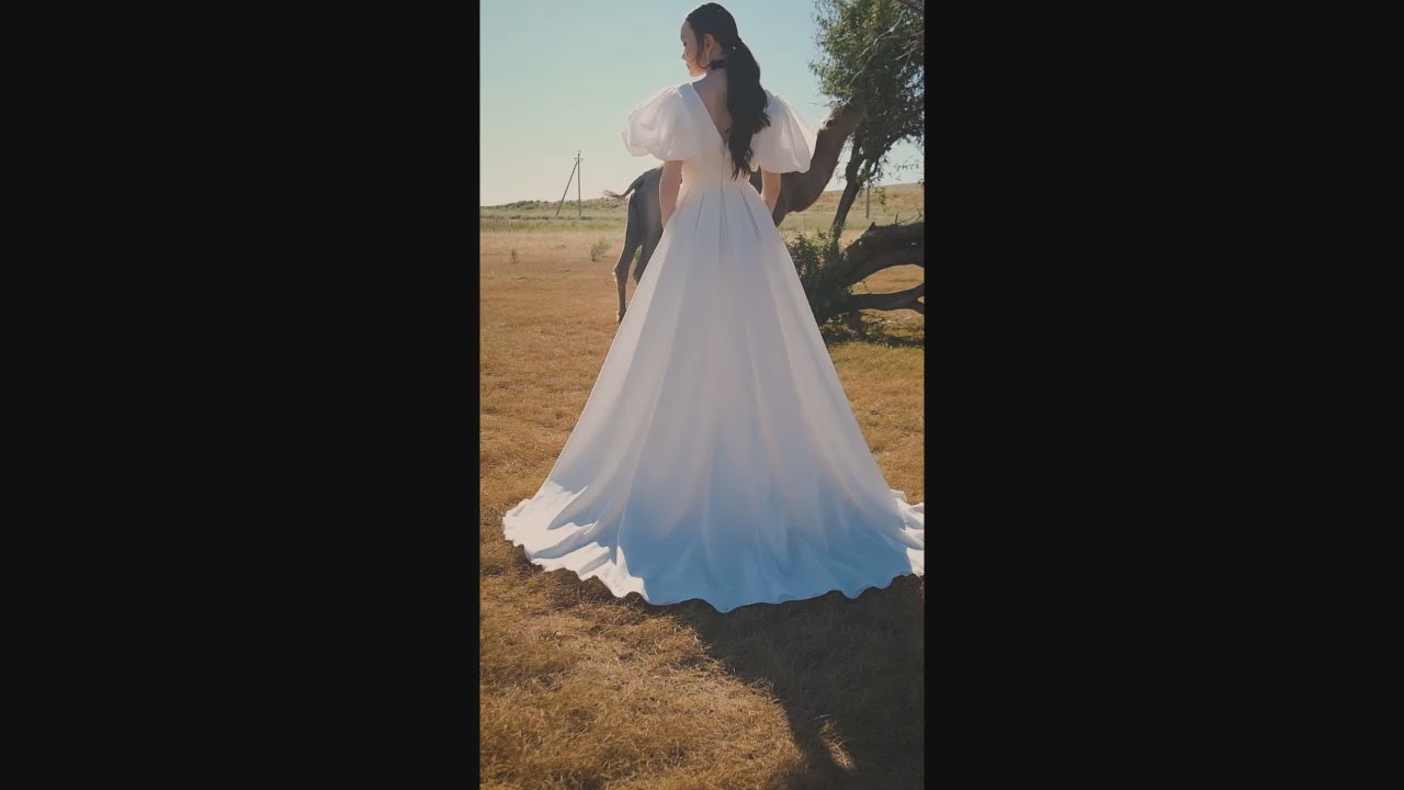 Marilow A-line V-neck Off White Wedding dress
