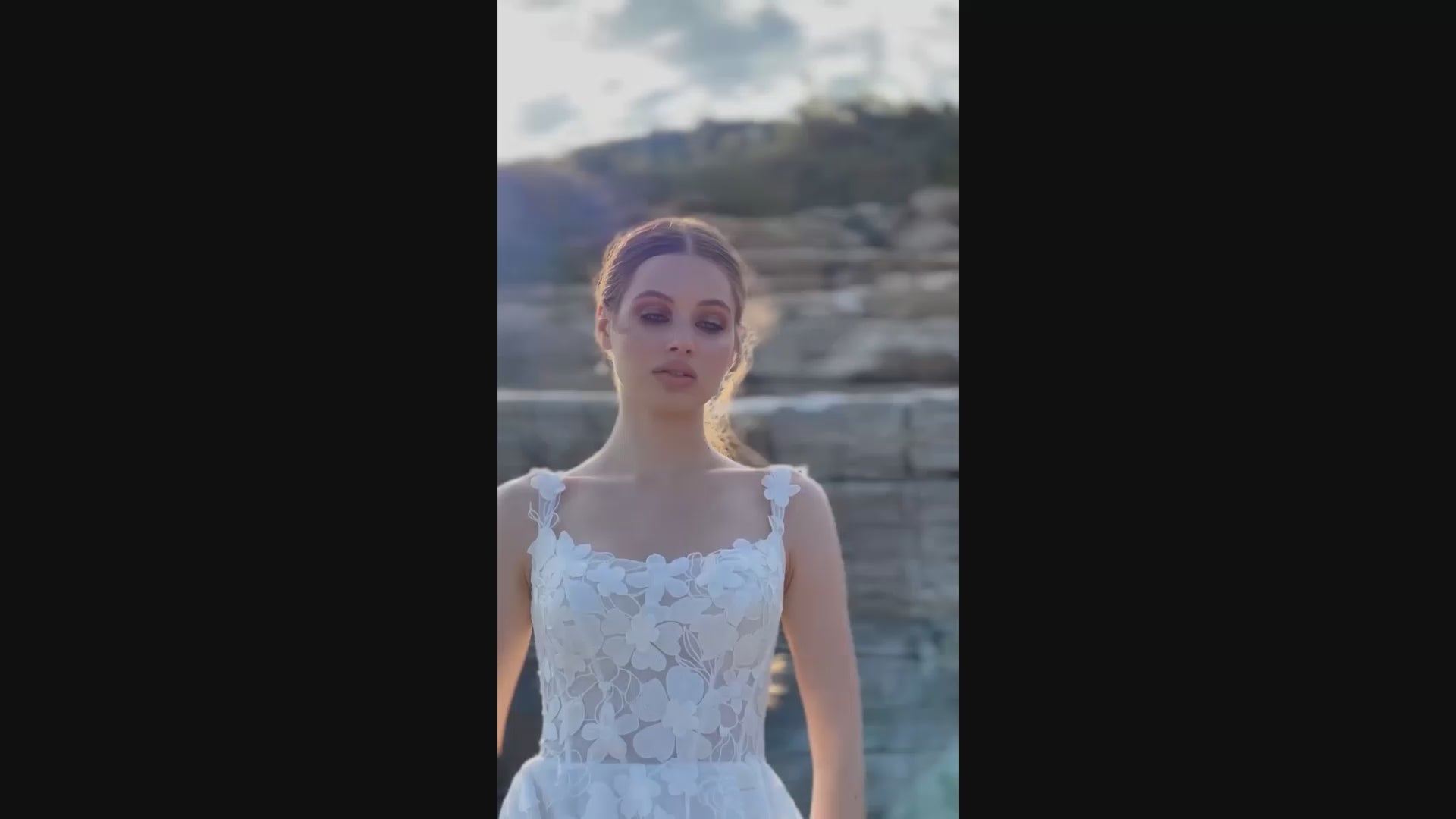 Daisy A-line Straight across Ivory Wedding dress video