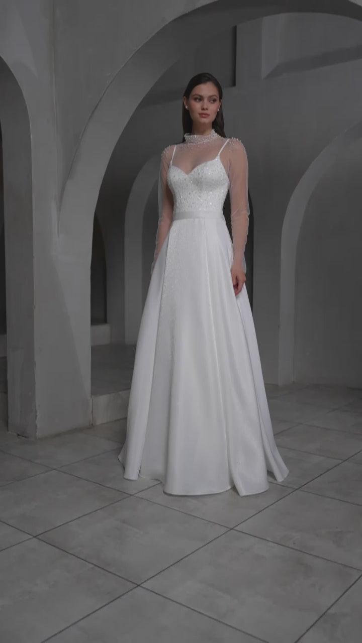 Darine A-line Sweetheart Milk Wedding dress video